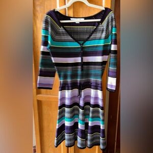 Diane Von Furstenberg Stylish Striped Knit Dress. Fitted at Waist. 


Never worn